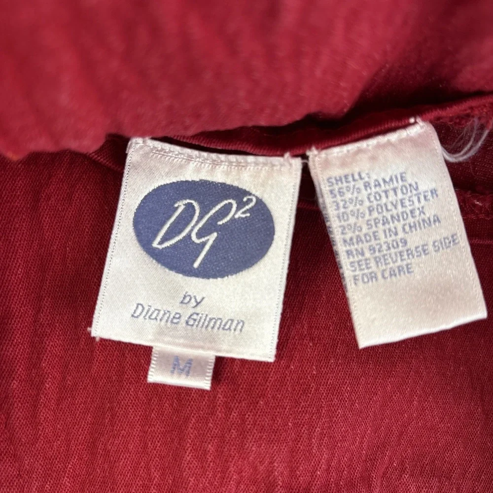 DG2 Diane Gilman Pull On Pants Womens Medium Red Stretch Jeggings 28x30